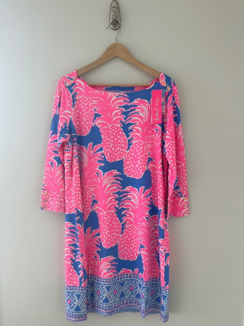 NWT Lilly Pulitzer UPF 50+ Sophie Dress in Blue Haven Little Flamenco XL